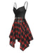 Black 1970s Plaid Cowl Neck Dress, vintage dress, retro fashion - perfect for women who love vintage and retro fashion