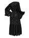 Black 1970s Sheer Glitter Mesh Belted Robes - vintage fashion, retro style, classic black
