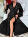 Black 1970s Sheer Glitter Mesh Belted Robes - vintage fashion, retro style, classic black