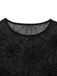 Black 1970s Sheer Spider Web Bishop Sleeve Top - vintage fashion, retro style, classic black