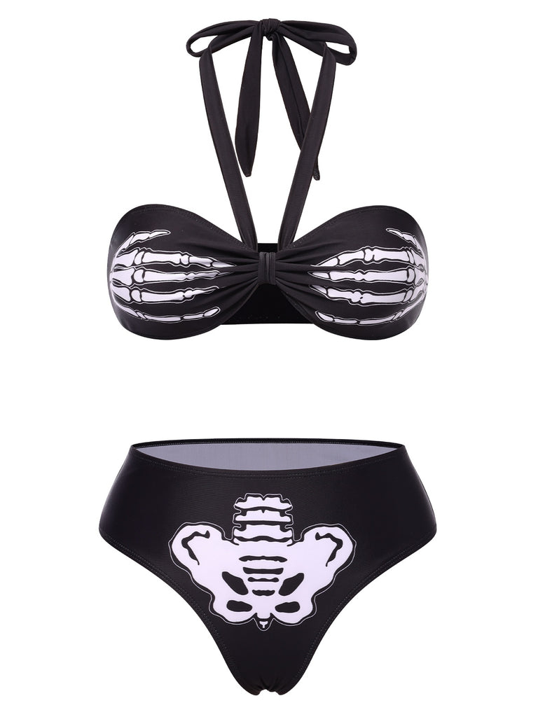 1970s Skeleton Hand Halter Bikini | 1970s | vintage swimsuit, retro beachwear