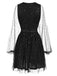 Black 1970s Star Sequins Lantern Sleeve Dress, vintage dress, retro fashion - perfect for women who love vintage and retro fashion