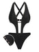 She's wearing Black 1970s Studded Cutout One-Piece Swimsuit and the whole beach remembers the 1970s