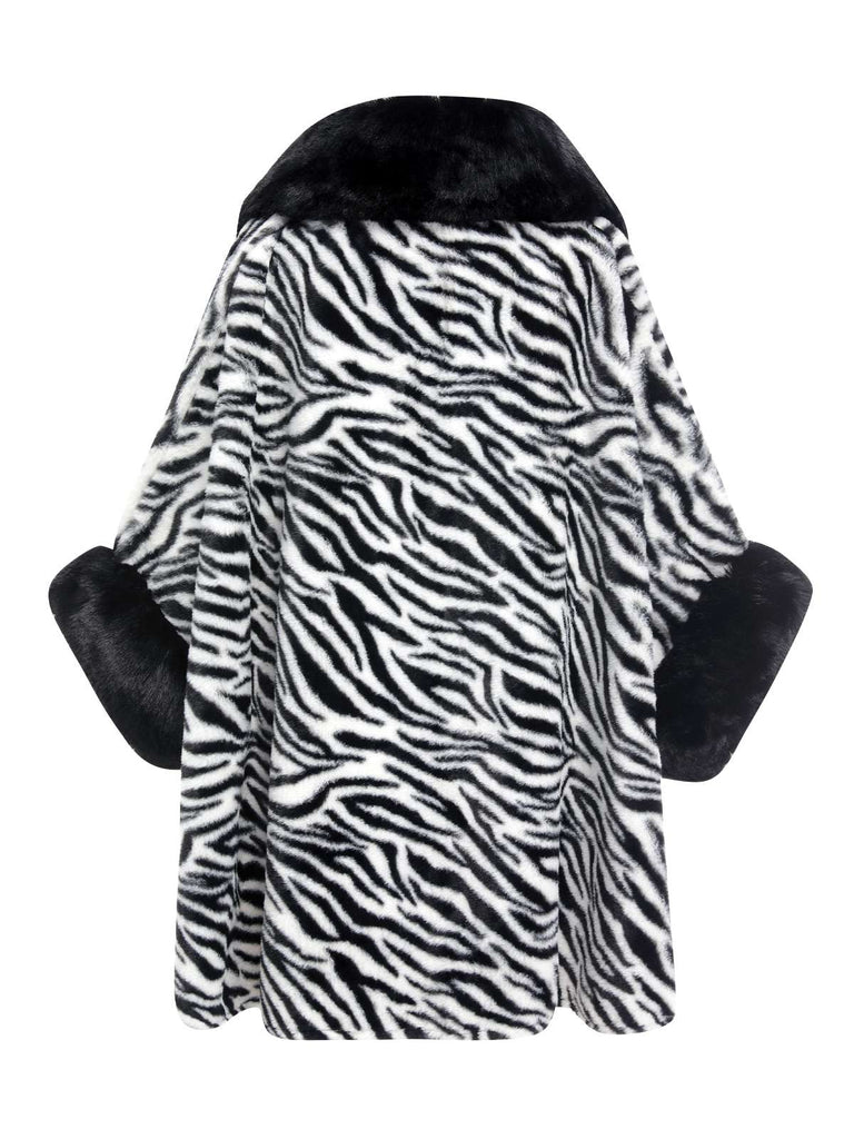 1970s Zebra Fur Collar Cape | 1970s | vintage outerwear, retro jacket