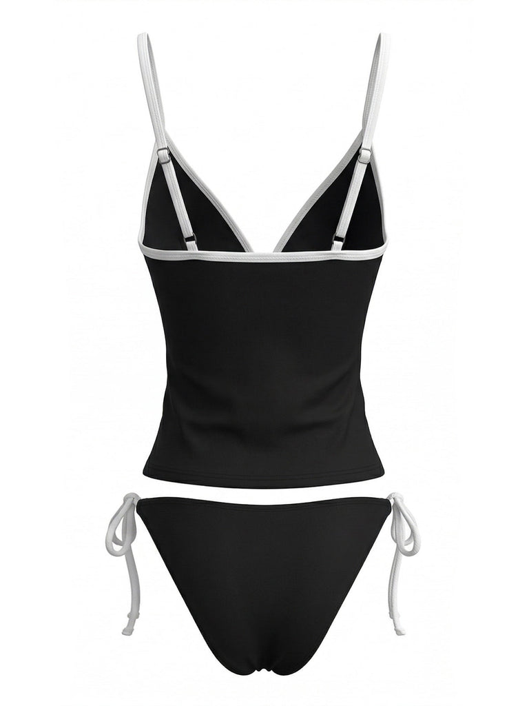 Black 1980s Bow Bikini Set 4