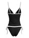 Black 1980s Bow Bikini Set 4