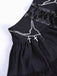 Black 1980s Gothic Chain Cross Lace Layered Skirt - vintage skirt, retro style, classic black
