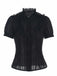 Black 1980s Gothic Pure Cotton Ruffled Blouse - vintage fashion, retro style, classic black