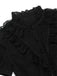 Black 1980s Gothic Pure Cotton Ruffled Blouse - vintage fashion, retro style, classic black
