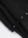 Black 1980s Punk Metal Button Lace-Up Skirt - vintage skirt, retro style, classic black