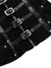 Black 1980s Punk Studded Corset Top - vintage fashion, retro style, classic black