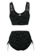 Black 1980s Strap Bat Mesh Gothic Bikini Set - vintage fashion, retro style, classic black