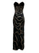 Black 1980s Strapless Sequin Bodycon Dress - vintage dress, retro fashion, classic black