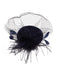 She adds this Black Faux Feather Fascinator Hat With Veil and suddenly it's vintage perfection