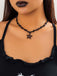 Black Gothic Pentagram Pendant Necklace - vintage fashion, retro style, classic black