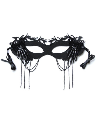Black Halloween Butterfly Skeleton Party Mask - vintage fashion, retro style, classic black