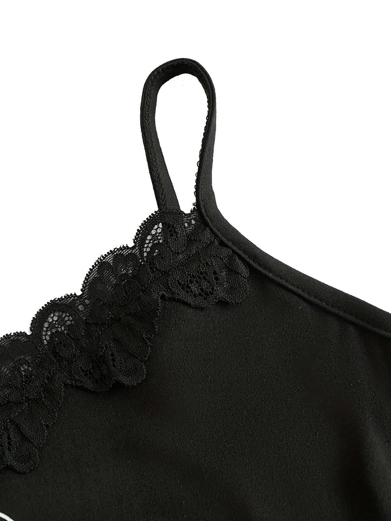 Black Halloween Cross Rhinestone Camisole — vintage elegance she can wear anywhere