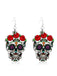 She adds this Black Halloween Skull Rose Earrings and suddenly it's vintage perfection