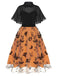 Black & Orange 1950s 3D Butterfly Cloak Dress — vintage elegance for the modern woman