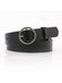 Black PU Leather Round Button Belt - vintage fashion, retro style, classic black