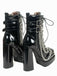 Black Patent Chains Gothic High Heels Boots - vintage shoes, retro heels, classic black