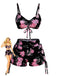 Pink & Black 1940s Tankini