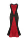 Black & Red 1930s Halloween Fishtail Strap Dress, vintage dress, retro fashion - perfect for women who love vintage and retro fashion