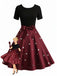 Black & Red 1950s Heart Bow Swing Dress - vintage dress, retro fashion, rockabilly