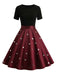 Black & Red 1950s Heart Bow Swing Dress - vintage dress, retro fashion, rockabilly