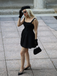 Black Solid Sleeveless Lace Mini Dress - vintage dress, retro fashion, classic black
