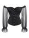 Black Steampunk Ruffle Off-Shoulder Corset — vintage elegance for the modern woman