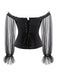 Black Steampunk Ruffle Off-Shoulder Corset: timeless style reimagined