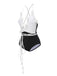Black & White 1950s 3D Flowers Lace-Up Swimsuit, vintage swimsuit, pin-up swimwear - perfect for women who love vintage and retro fashion