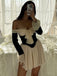 This Black & White 1950s Off-Shoulder Skater Dress wraps her in 1950s elegance, one twirl at a time