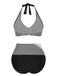 Black & White 1950s Polka Dot Halter Swimsuit, vintage swimsuit, pin-up swimwear - perfect for women who love vintage and retro fashion