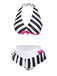 This Black & White 1950s Stripe Bow Halter Bikini carries 1950s vacation dreams in every stitch