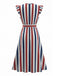 [Pre-Sale] Black White 1950s V-Neck Ruffle Belted Swing Dress, vintage dress, retro fashion, rockabilly, pin-up fashion - perfect for women who love vintage and retro fashion