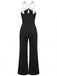 Black & White 1960s Contrast Halter Wide-Leg Jumpsuit | vintage romper, retro jumpsuit, playful style - perfect for retro fashion enthusiasts