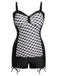 Black & White 1960s Geometric Lace-Up Swimsuit — 1960s poolside glamour meets sun-drenched confidence