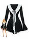 Black & White 1960s Ruffled Peplum Dress, vintage dress, retro fashion - vintage inspired fashion