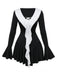 Black & White 1960s Ruffled Peplum Dress - vintage dress, retro fashion, classic black