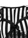 Black & White 1970s Lace Patchwork Stripe Dress - vintage dress, retro fashion, classic black