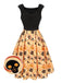 Black & Yellow 1950s Pumpkin Bat Spider Dress, vintage dress, retro fashion, rockabilly, pin-up fashion - perfect for women who love vintage and retro fashion