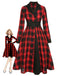 Black&Red 1950s Gingham Plaid Button Lapel Dress: timeless style reimagined
