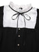 Black&White 1930s Bow Ruffled Collar Jumpsuit - vintage jumpsuit, retro fashion, classic black