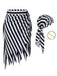 Black&White 1960s Striped Skirt With Headscarf - vintage skirt, retro style, classic black