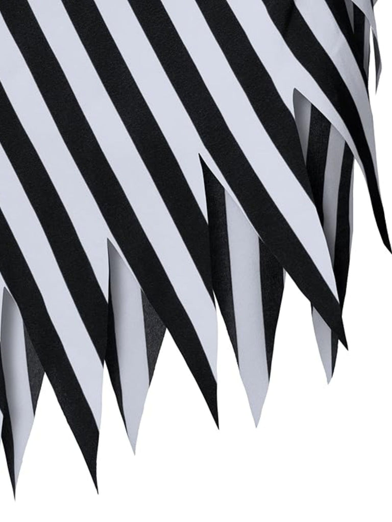 Black&White 1960s Striped Skirt With Headscarf - vintage skirt, retro style, classic black