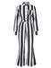 Black&White 1970s Lapel Striped Contrast Color Suit, vintage fashion, retro style - perfect for women who love vintage and retro fashion