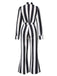 Black&White 1970s Lapel Striped Contrast Color Suit, vintage fashion, retro style - perfect for women who love vintage and retro fashion