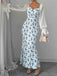 Blue 1930s Chiffon Sleeves Ditsy Floral Dress — the kind of 1930s dress that makes strangers smile